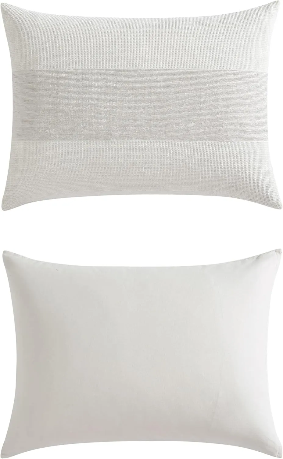 Vera Wang - Queen Comforter Set, Premium Cotton Bedding Set with Matching Shams, Chic Room Essentials, Oeko-Tex Certified (Chenille Waffle Stripe Beige, Queen)