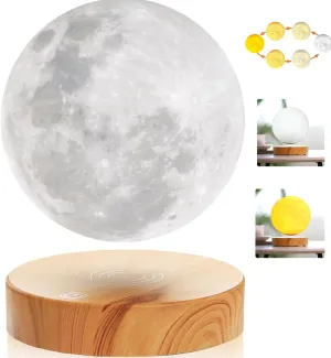 VGAzer Levitating Moon Lamp,Floating and Spinning in Air Freely with 3D Printing LED Moon Light Has 3 Colors for Unique Christmas Gifts,Room Decor (3 Colors)