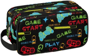 Video Game Start Travel Toiletry Bag for Kids, Waterproof Hanging Wash Bag Gym Shower Kit for Boys Dopp Kit for Toiletries Accessories
