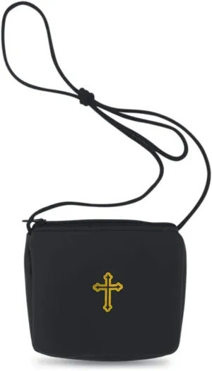 VILLAGE GIFT IMPORTERS 4" Large Black Burse | Perfect for Pyx Travel and Communions | Holds Most Single Pyxes | Christian Home Goods