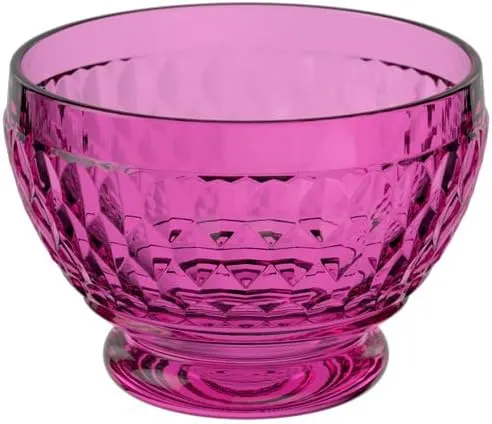 Villeroy & Boch - Boston Berry Bowl, 14.5 oz, Crystal Glass Bowl for Fruit and Snacks, Dishwasher-Safe, Pink