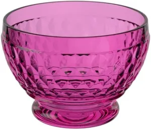 Villeroy & Boch - Boston Berry Bowl, 14.5 oz, Crystal Glass Bowl for Fruit and Snacks, Dishwasher-Safe, Pink