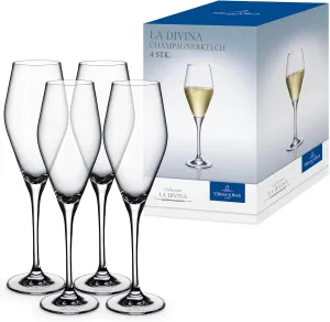 Villeroy & Boch La Divina Champagne Flute, Set of 4 Glass