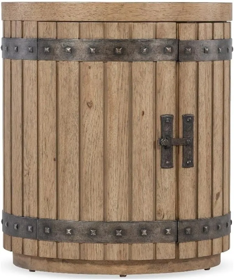 Vineyard Row Wine Barrel End Table in Light Natural Wood by Hooker Furnishings