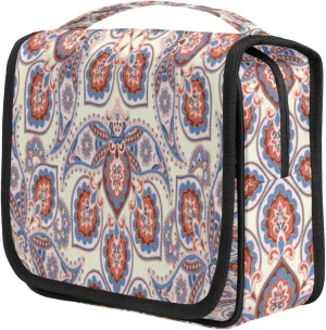 Vintage Palace Mandala Travel Toiletry Bag for Women Portable Waterproof Travel Makeup Bag with Hanging Hook Makeup Cosmetic Organizer for Travel Business Trip Camping Bathroom