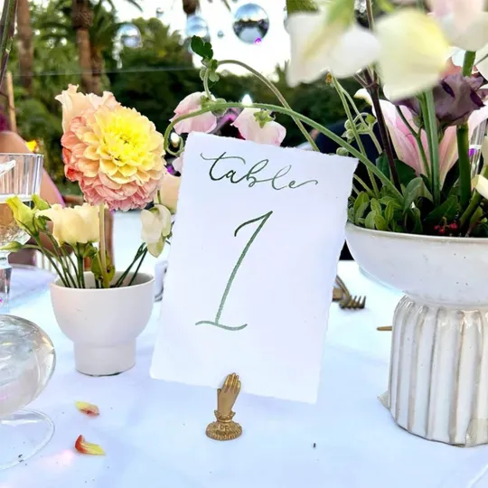 Vintage Style Bass Mini Hand Stand: Place Card Display, Table Number