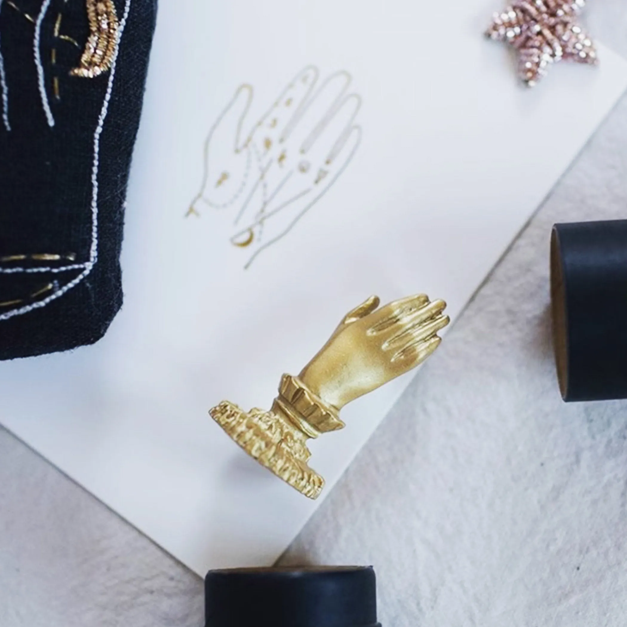 Vintage Style Bass Mini Hand Stand: Place Card Display, Table Number