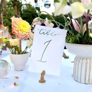 Vintage Style Bass Mini Hand Stand: Place Card Display, Table Number