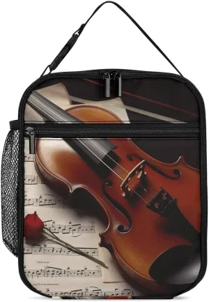 Violin Sheet Music Insulated Lunch Bags for Men And Women Lunch Box Reusable Leak-Proof Tote Bags for Office Work