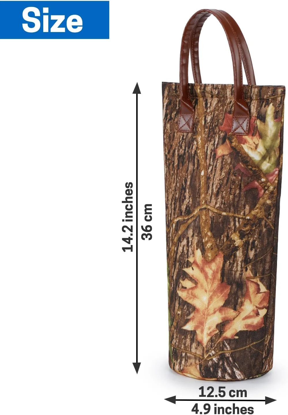 VISEMAN Single Bottle Wine Tote Bag Insulated, Wine Carrier Bag for One Bottle, Padded Wine Cooler Bag, Portable Wine Tote Bag for Wine Lovers Gift (Dual Camouflage)