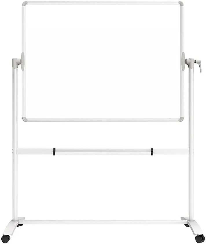 VIZ-PRO Double-Sided Magnetic Mobile Whiteboard, 48 x 36 Inches