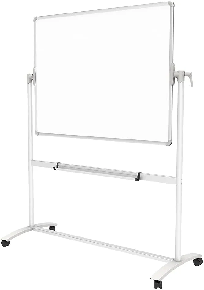 VIZ-PRO Double-Sided Magnetic Mobile Whiteboard, 48 x 36 Inches