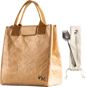 VonNova Insulated Lunch Box for Women, 7L Capacity, Leakproof Lunch Tote Bag, Durable Lunchbox made from Tyvek Material, Adult Cooler Bag for Work, Picnic, Travel and more (Brown)