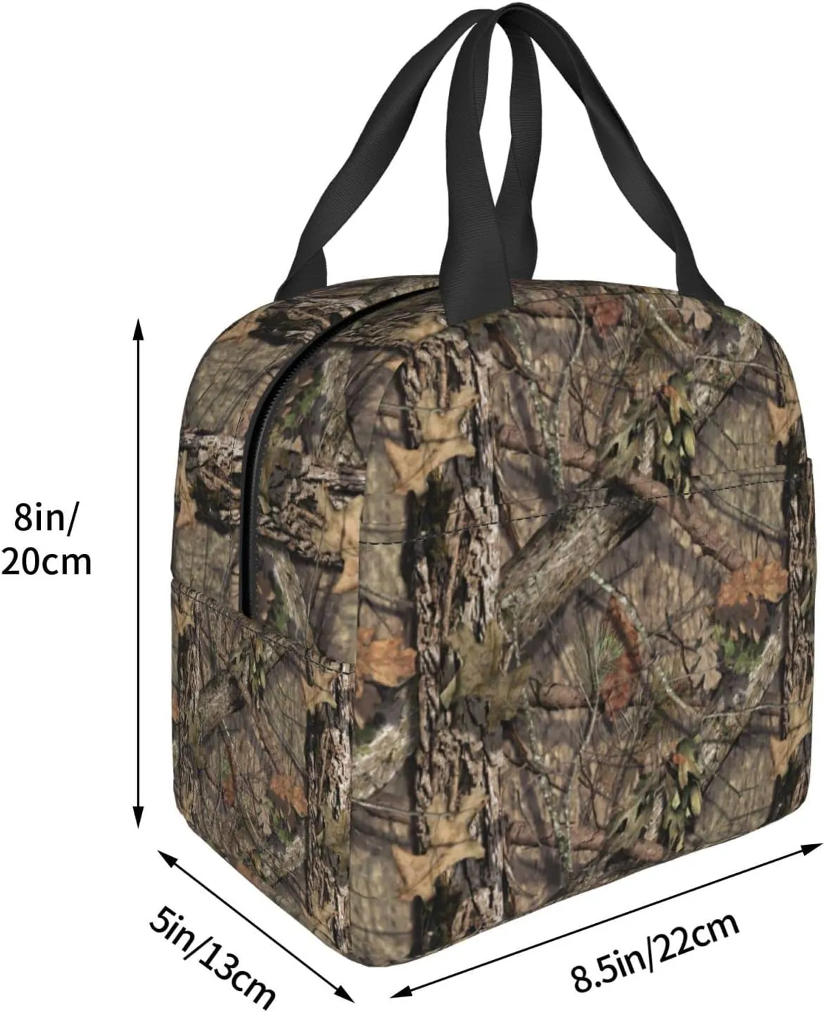 VOOHDDY Camo Hunting Camouflage Forest Insulated Lunch Bag For Women Men Reusable Lunch Box Container Waterproof Portable Cooler Thermal Tote Bag For Work Office Picnic Beach Travel