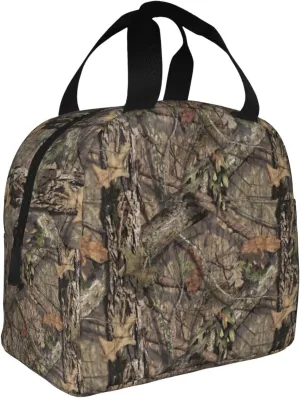 VOOHDDY Camo Hunting Camouflage Forest Insulated Lunch Bag For Women Men Reusable Lunch Box Container Waterproof Portable Cooler Thermal Tote Bag For Work Office Picnic Beach Travel