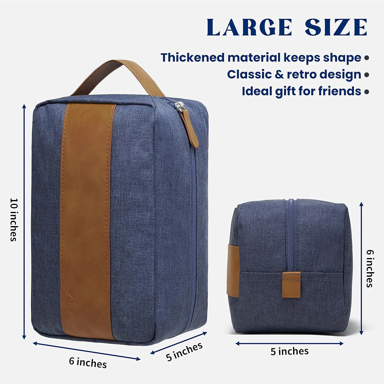 Vorspack Toiletry Bag for Men - Large Dopp Kit for Travel Water Resistant Travel Bag for Toiletries Accessories Lightweight Toiletries Bag - Blue