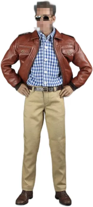 VORTOYS V1017 1/6 Scale Super-Flexible Male Seamless Body Retro Leather Jacket Suit 12 Inch Collectible Male Body (Body Clothes)