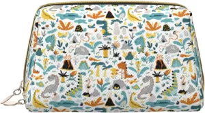 VOSERY Makeup Bag, Cosmetic Bags Travel Toiletry Bag for Women, Large Capacity Makeup Bag Organizer, Cartoon dinosaur A Make up Bag, Cute Makeup Pouch, Waterproof Leather Makeup Case