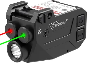 Votatu H1L-GR Shockproof Pistol Combo, 750 Lumen Green Laser Light for Pistol, Red Green for Handgun Picatinny Mount, Magnetic Rechargeable