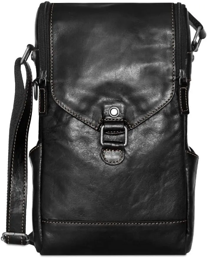 Voyager Crossbody Messenger & Wine Bag #7513 (Black)