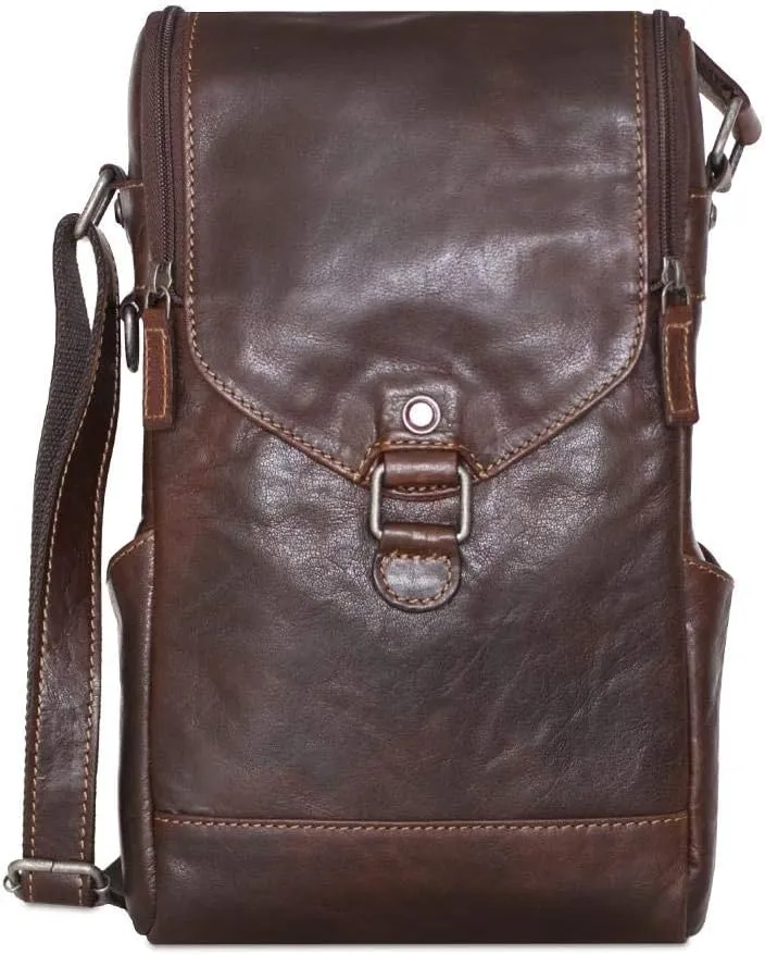 Voyager Crossbody Messenger & Wine Bag #7513 (Brown)