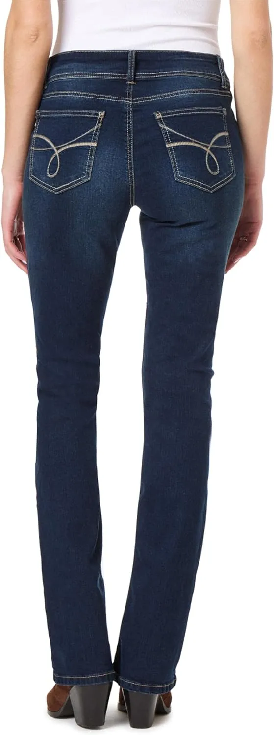 WallFlower Luscious Curvy Bootcut Jeans for Women Mid-Rise Insta Stretch Denim in Petite, Midsize, Plus Size, Juniors Jeans