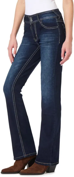 WallFlower Luscious Curvy Bootcut Jeans for Women Mid-Rise Insta Stretch Denim in Petite, Midsize, Plus Size, Juniors Jeans