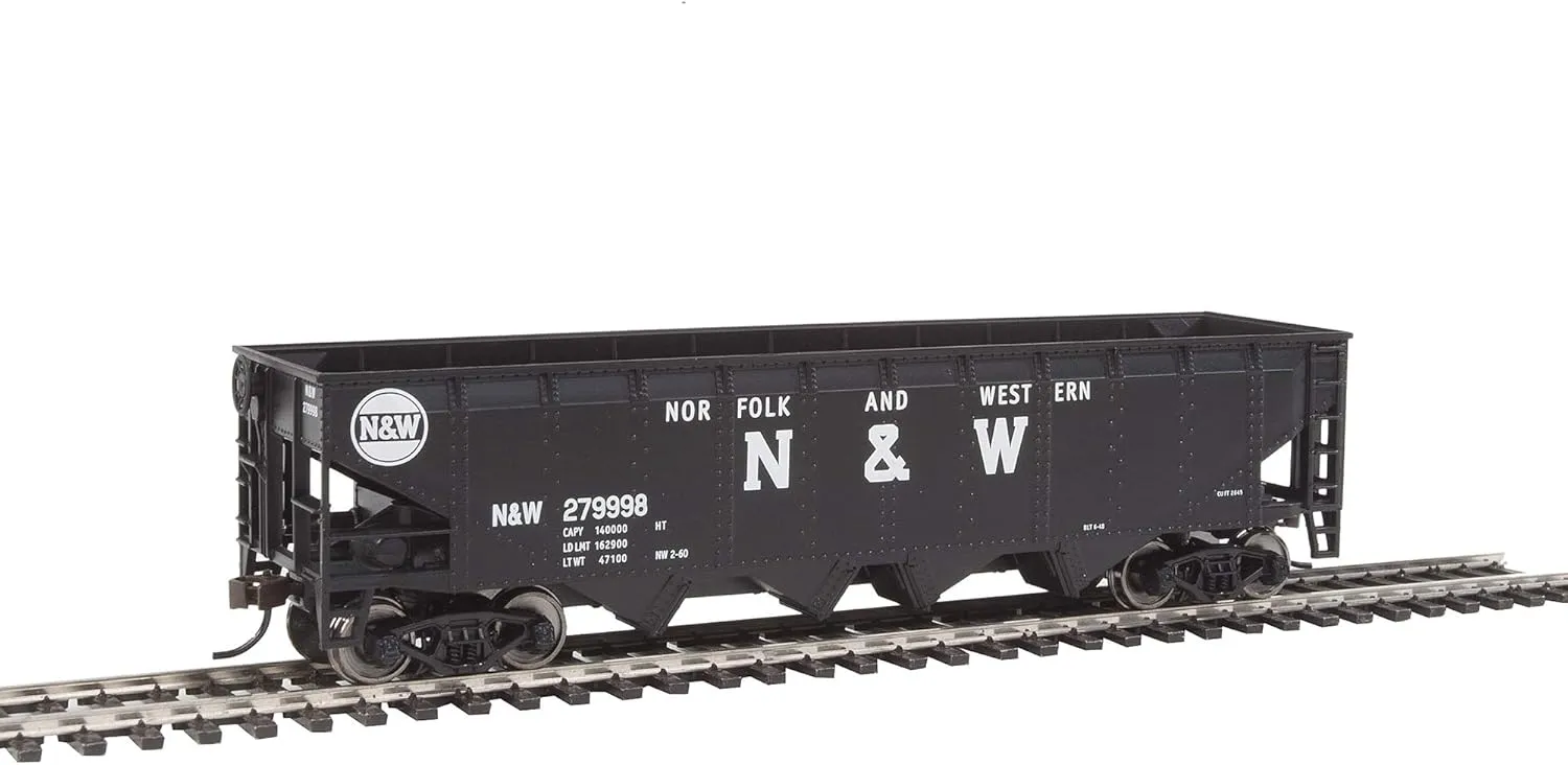 Walthers Trainline 40' Offset Quad Hopper with Metal Wheels Ready to Run N&W