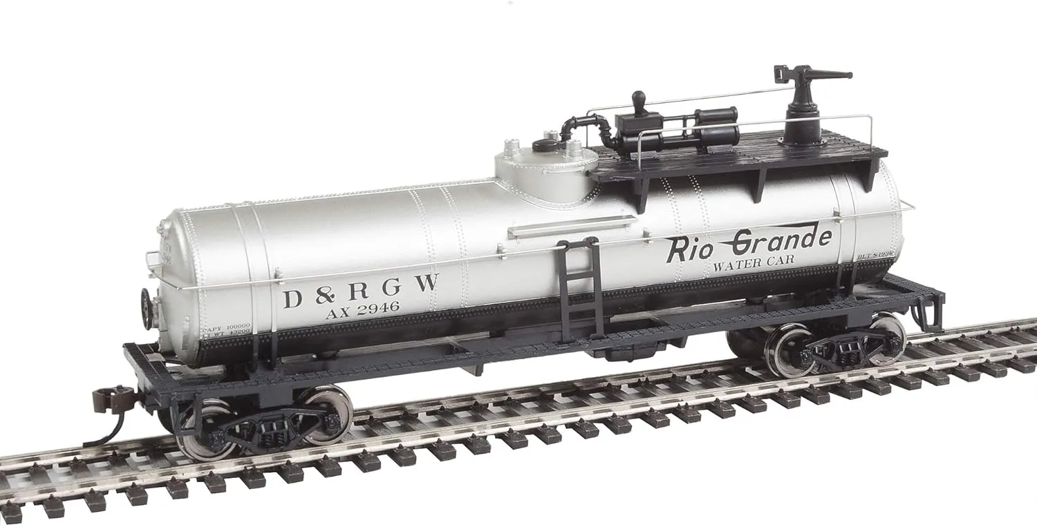 Walthers Trainline HO Scale Model Firefighting Car Ready to Run Denver & Rio Grande Western #Ax 2946 (Silver, Black)