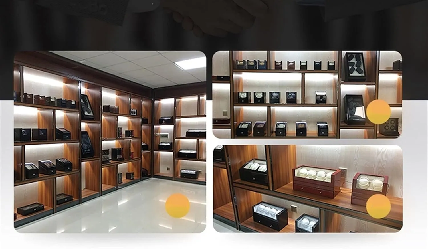 Watch Display Box 8 Automatic Watch Winder with 5 Extra Storages Spaces, Watch Winder Box with Quiet Motors,Wood Shell Piano Paint Exterior and 4 Rotation Mod,Wood White-8 5