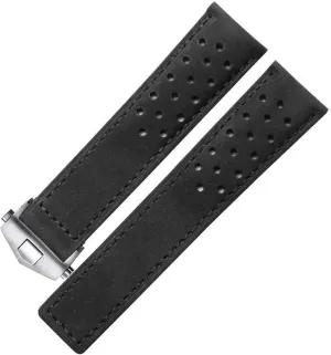 Watch Strap With Folding Buckle Genuine Leather Watchband For Tag Heuer Watch Gray Black Brown Cow Leathr Band
