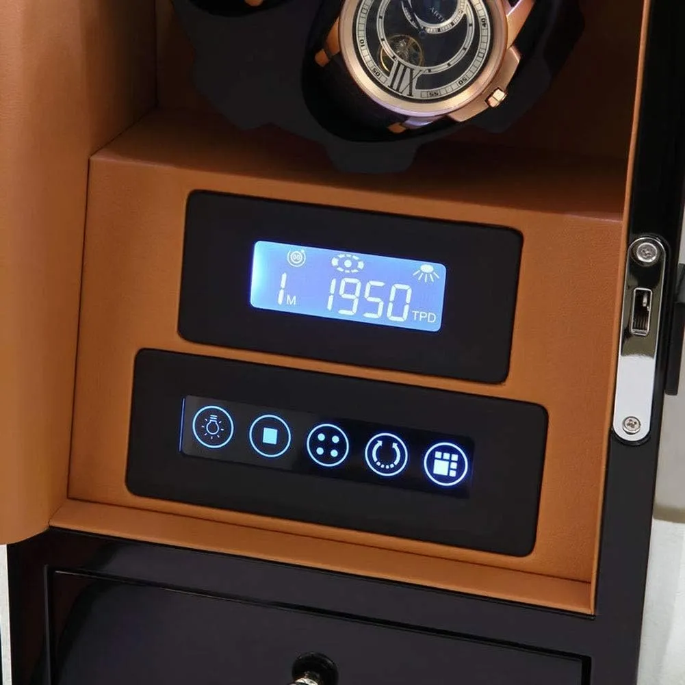 Watch Winder 2 0 Storage Boxes LED Light Silent Motor Touch Screen 8 Rotation Modes Watches Box Watch Winder Display Watch Box Storage