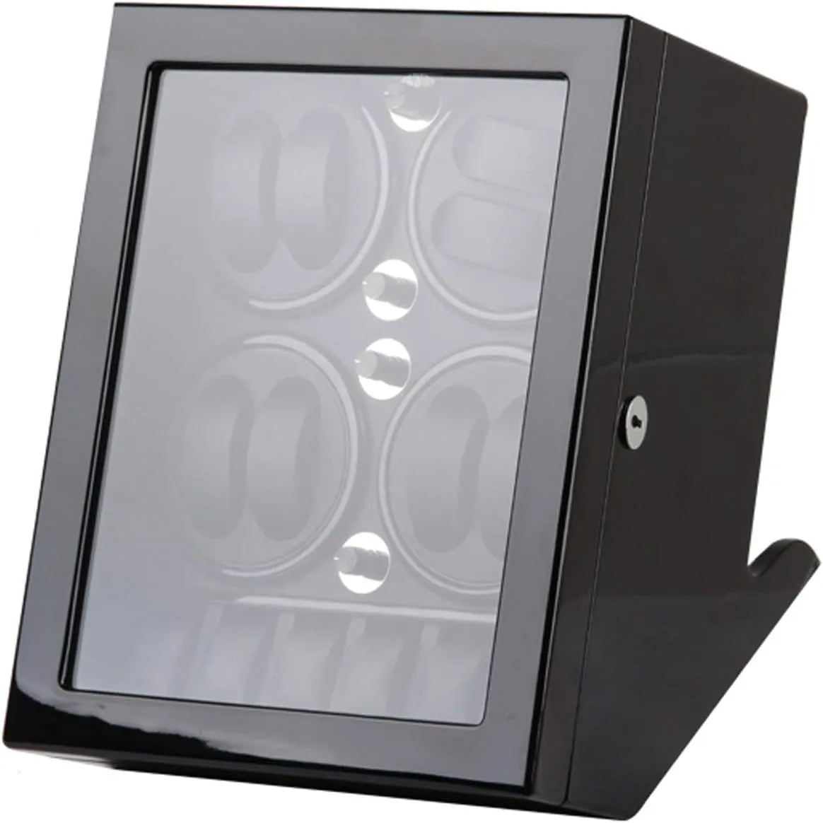 Watch Winder for 8 Automatic Watches with 5 Display Storage Spaces Wood Shell Piano Paint Exterior Silent Motor Watch Winder Watch Box Case Watch Storage