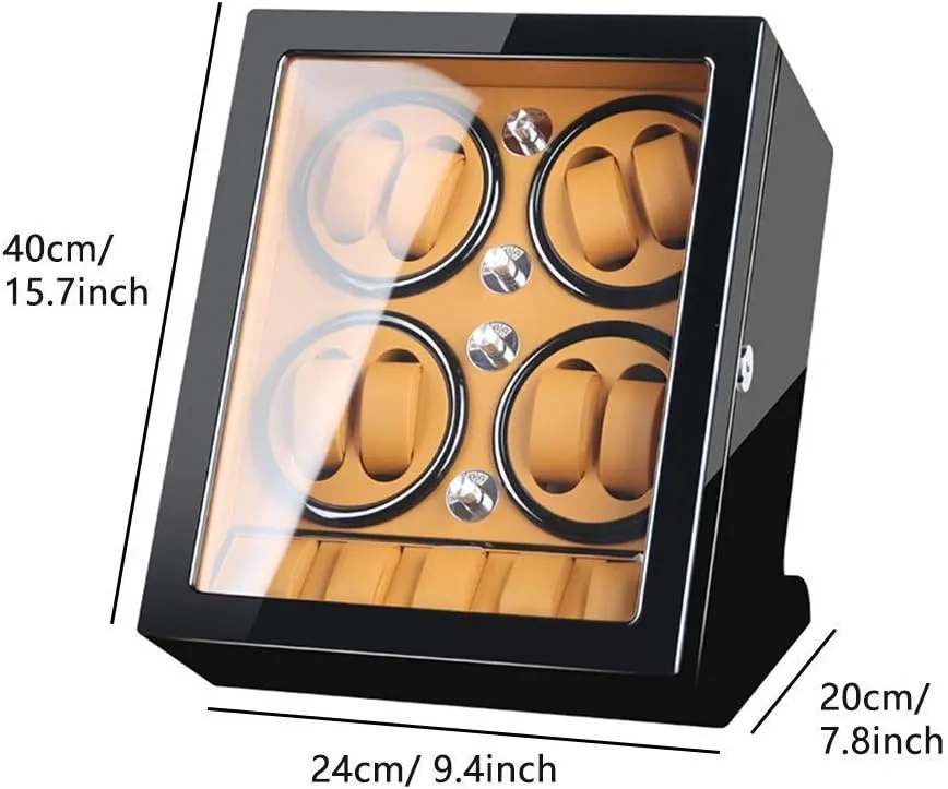 Watch Winder Storage Box for Winding 8 Automatic Watches and 5 Watch Storage Space Wood Shell Piano Paint Exterior (White A)
