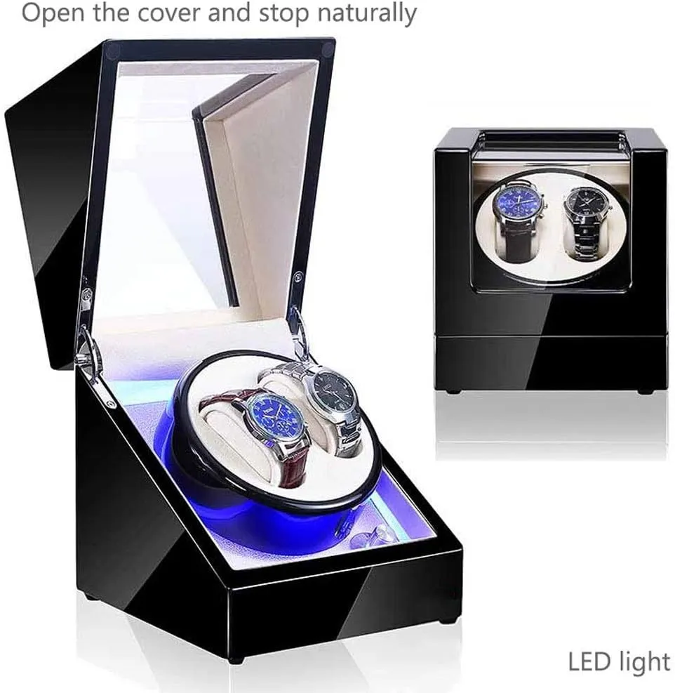 Watch Winder Watch Winder Box, Automatic Mechanical Watches Display Box with LED Light 5 Rotation Modes- Available in 8 Styles Watch Winder powerfully
