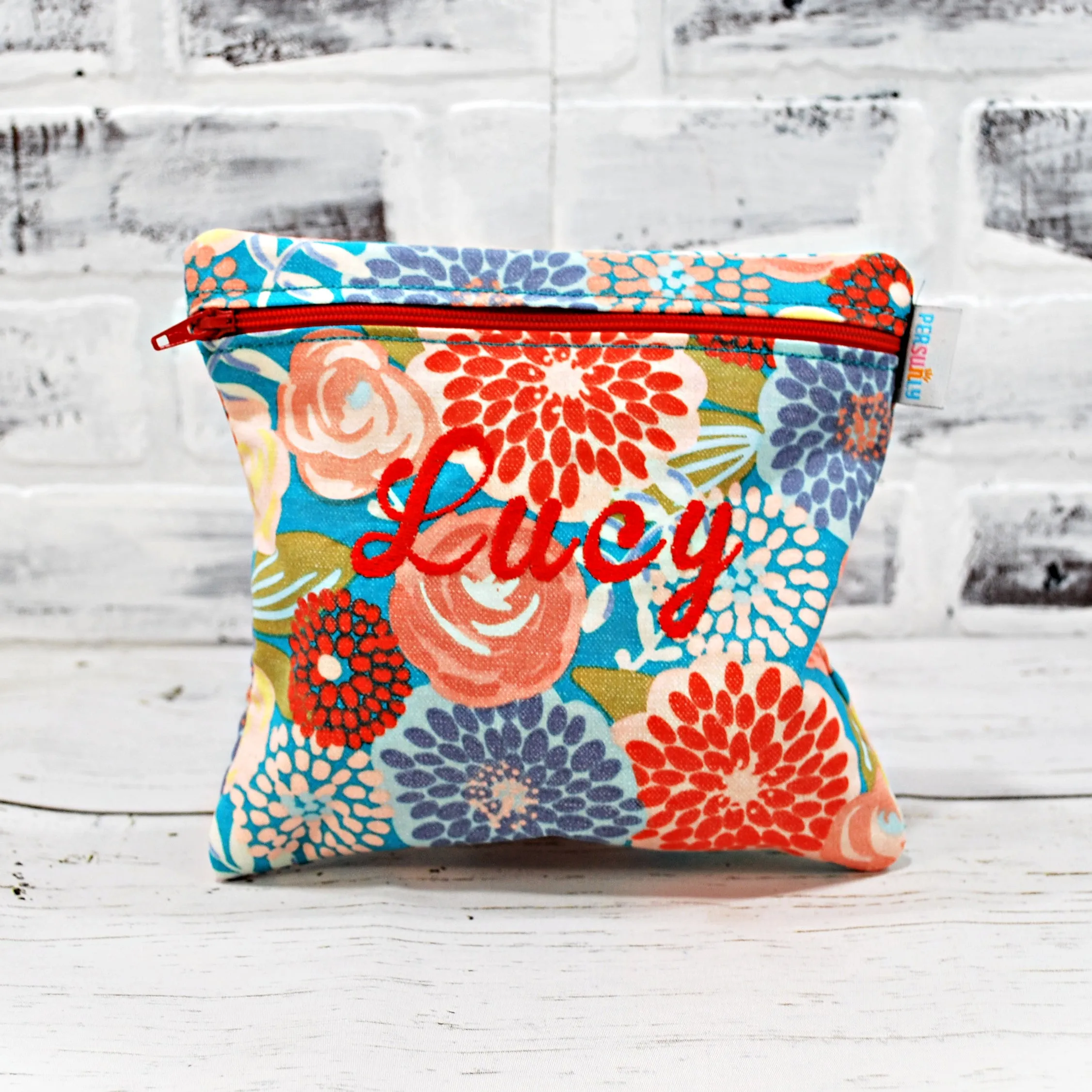 Watercolor Floral Personalized Reusable Food Bag