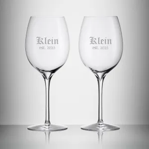 Waterford Personalized Elegance Bordeaux Wine Glasses, Set of 2 Custom Engraved 21.9oz Crystal Red Wine Glasses for Bordeaux, Merlot, Cabernet, Gifts for Wine Lovers
