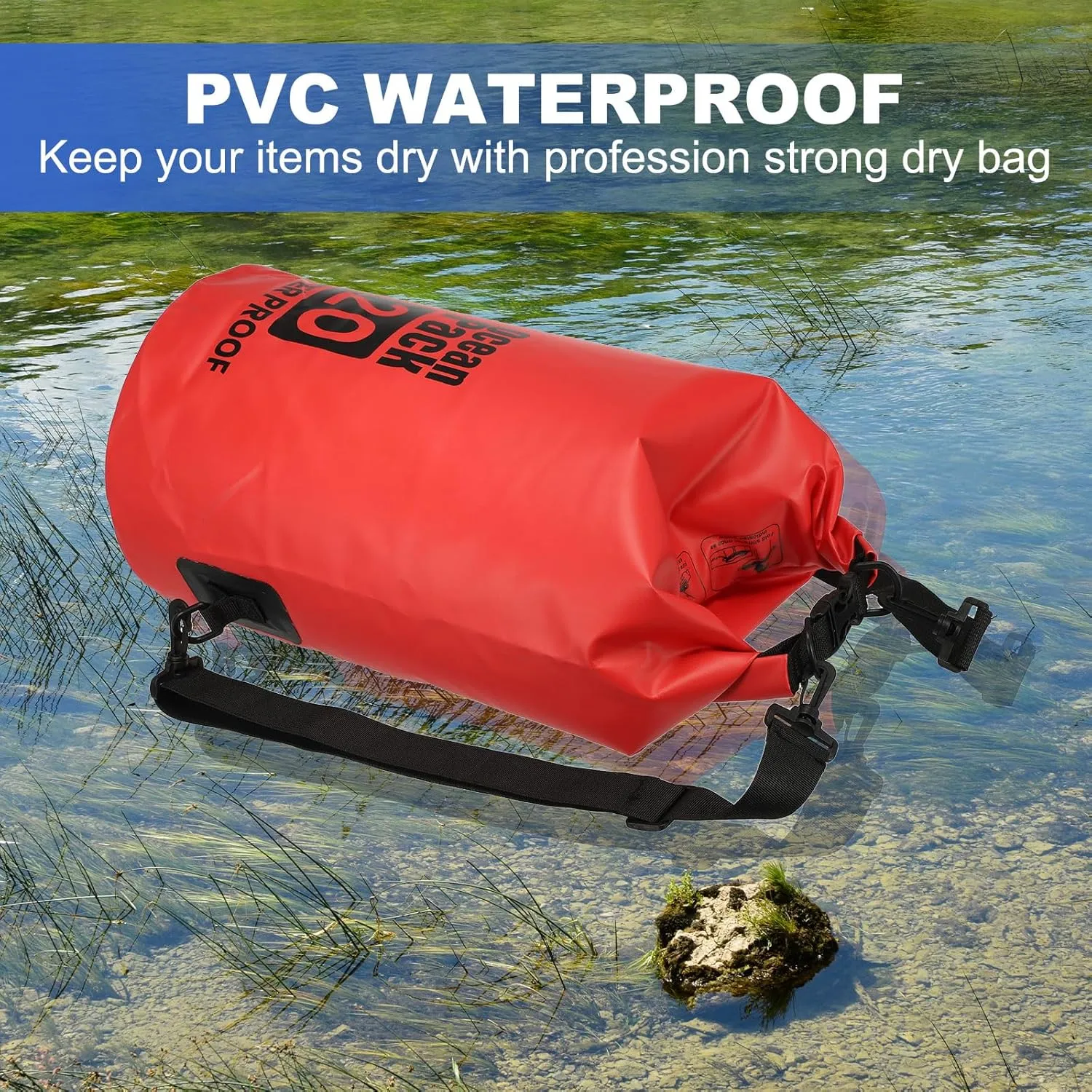 Waterproof Dry Bag, 30L Fit for Women Men Water Proof Bags Lightweight Dry Storage Floating Backpack with Whistle for Travel Backpacking Boating Kayaking (Lake Blue)