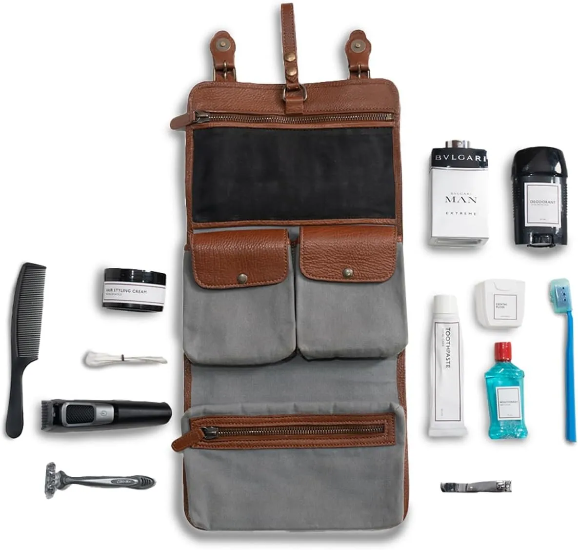 Waterproof Toiletry Bag | Made of Full grain Leather, Customized Water-Resistant Cosmetic Case For Men - Carry On Premium Quality Travel Organizer for Toiletries, In Caramel