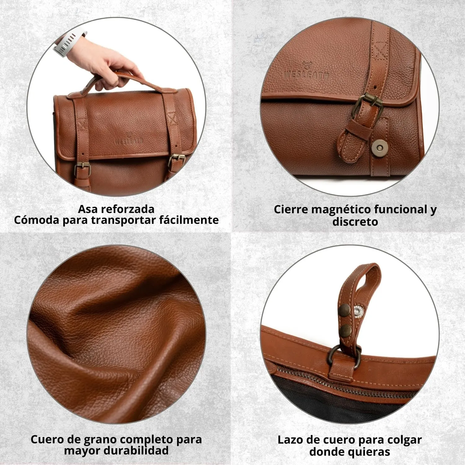 Waterproof Toiletry Bag | Made of Full grain Leather, Customized Water-Resistant Cosmetic Case For Men - Carry On Premium Quality Travel Organizer for Toiletries, In Caramel