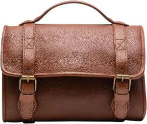 Waterproof Toiletry Bag | Made of Full grain Leather, Customized Water-Resistant Cosmetic Case For Men - Carry On Premium Quality Travel Organizer for Toiletries, In Caramel