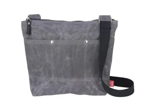 Waxed Canvas Tote Bag for Men Women Top Zipper Closed Carryall Shoulder Bag Handbag Work School Travel Business Shopping Casual Gray