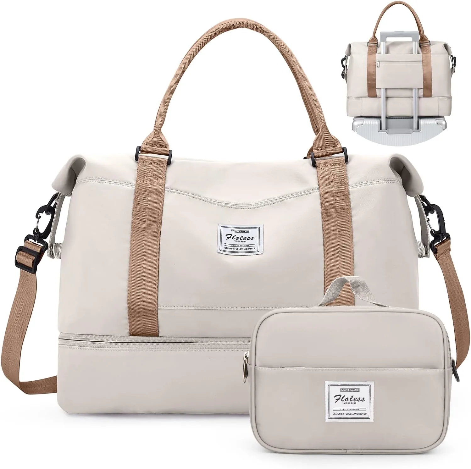 Weekender Bags for Women,Personal Item Travel Bag with Shoes Compartment,Overnight Travel Duffel Bag with Toiletry Bag