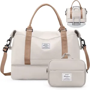 Weekender Bags for Women,Personal Item Travel Bag with Shoes Compartment,Overnight Travel Duffel Bag with Toiletry Bag