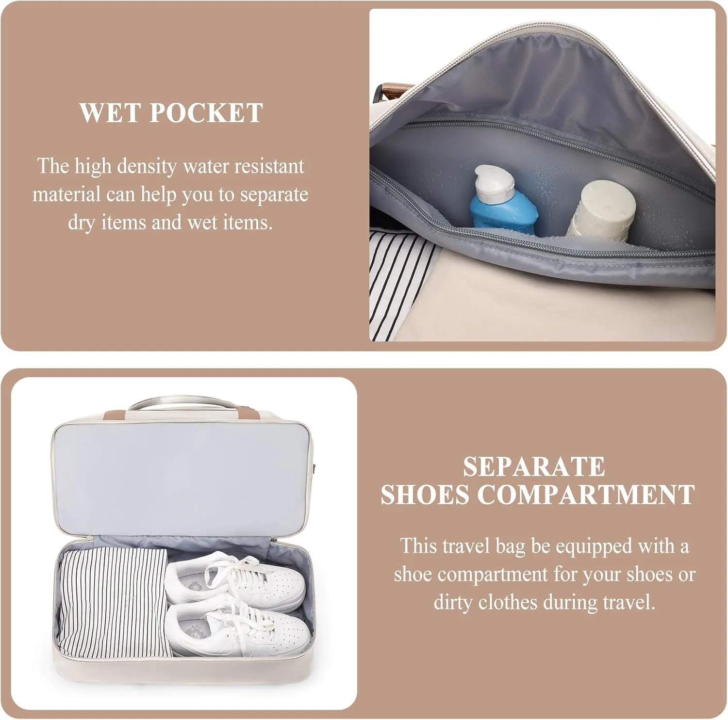 Weekender Bags for Women,Personal Item Travel Bag with Shoes Compartment,Overnight Travel Duffel Bag with Toiletry Bag