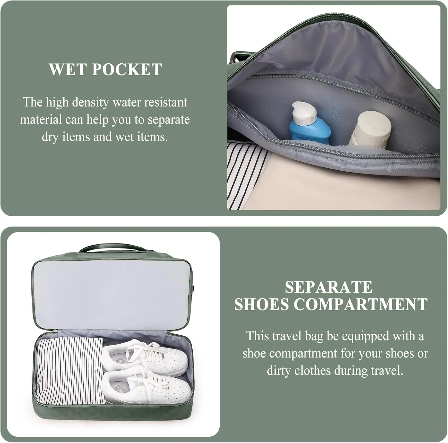 Weekender Bags for Women,Travel Duffel Bag with Shoes Compartment,Overnight Carry on Personal Item Bag with Toiletry Bag