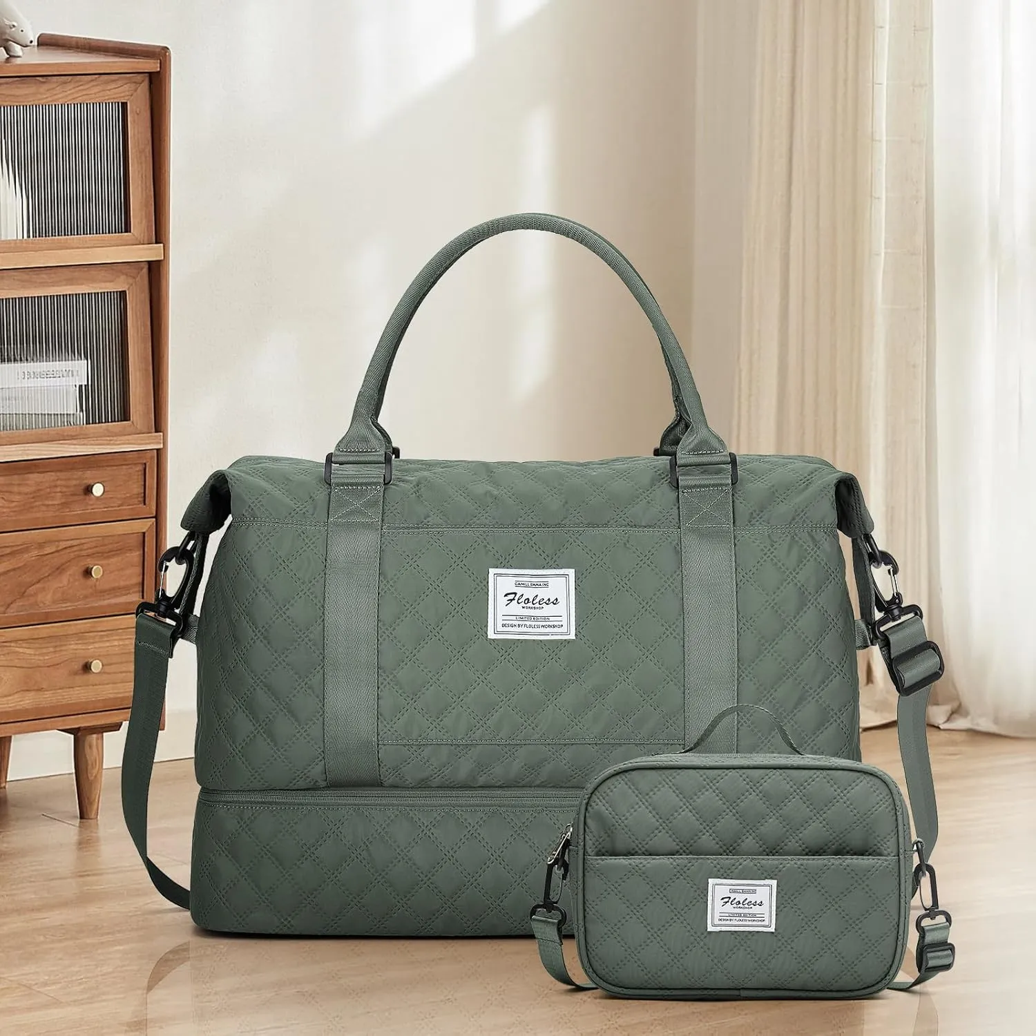 Weekender Bags for Women,Travel Duffel Bag with Shoes Compartment,Overnight Carry on Personal Item Bag with Toiletry Bag