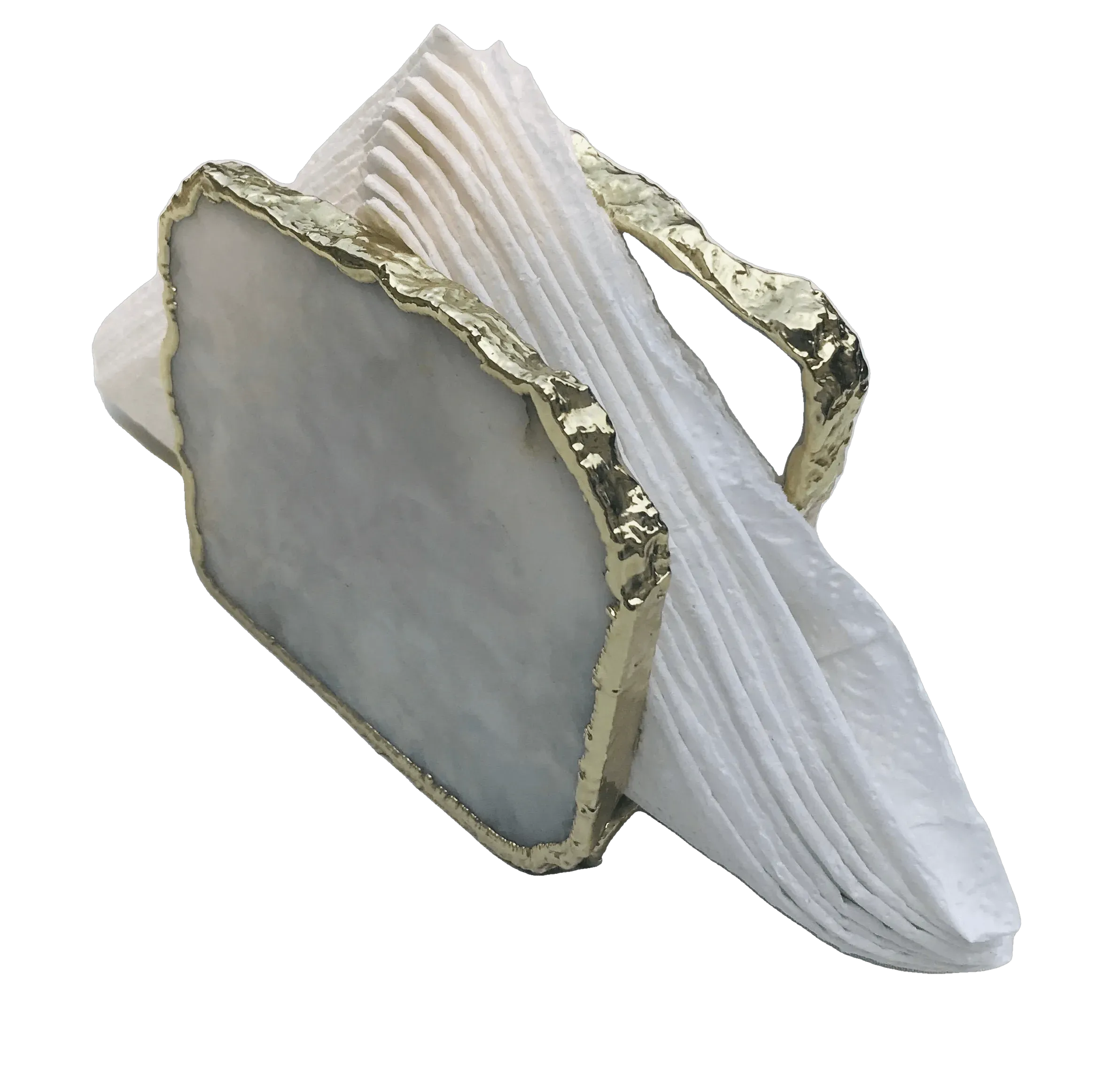 White Agate Napkin Holder