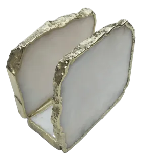 White Agate Napkin Holder