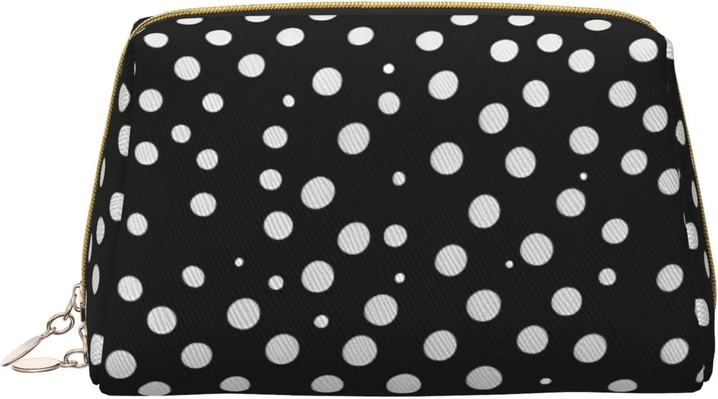 White Dot Pattern Toiletry Pouch, Travel-Friendly Makeup Organizer For Makeup Brushes, Lipsticks